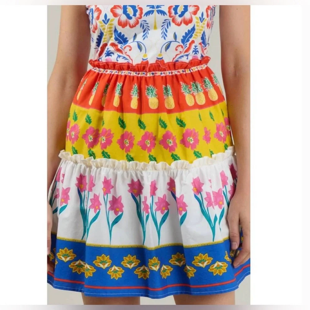 Sugarlips Olympia Floral Ruffle Tiered Festival Dress Women’s Large - Picture 2 of 9